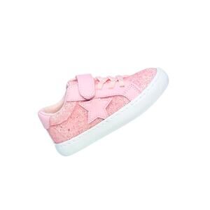FabKids Pink Glitter Star Sneakers - Toddler Size 8